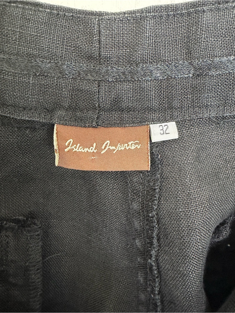 Vintage Linen Trouser Pants Women’s Size 32 Black 90s - Picture 7 of 8
